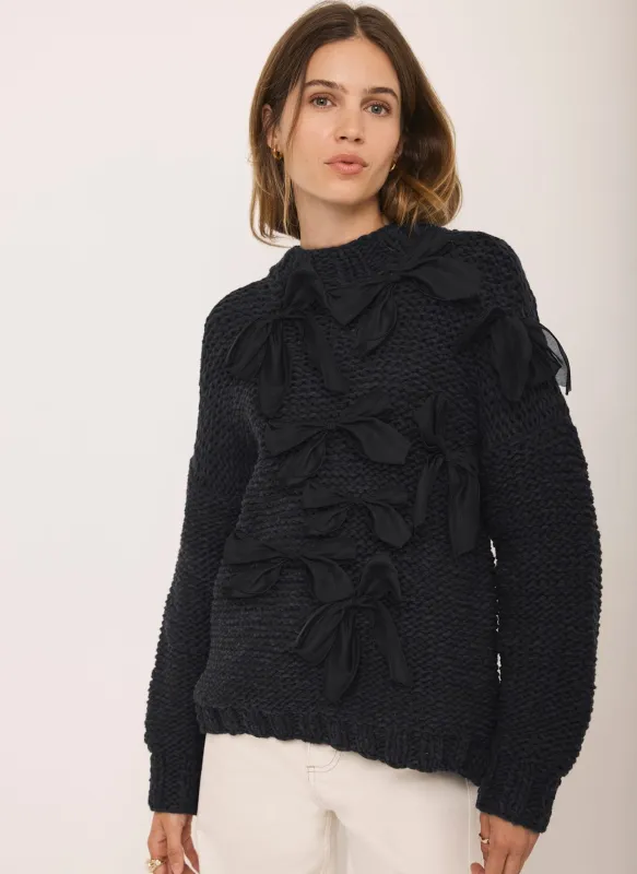 Navy Bow Detail Jumper sold by Mint Velvet