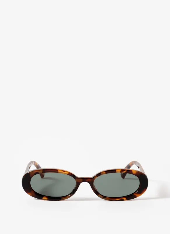 Le Specs Outta Love Brown Tortoiseshell Rounded Sunglasses sold by Mint Velvet
