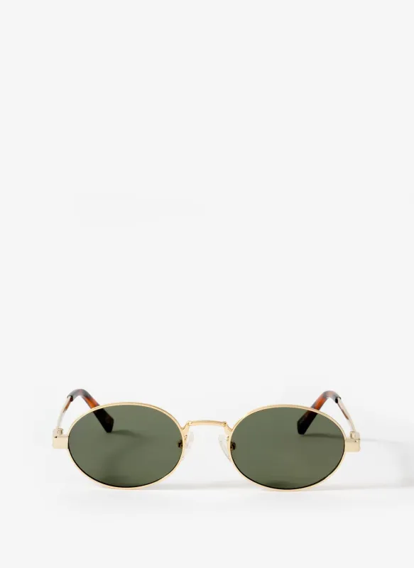 Le Specs Poseidon Deux Gold Tone Metal Rimmed Sunglasses sold by Mint Velvet