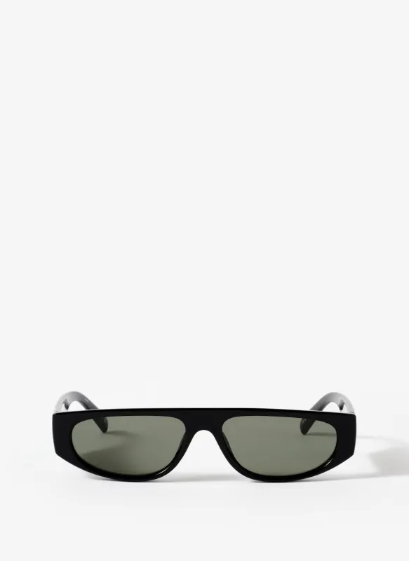 Le Specs Tragic Magic Black Rectangular Narrow Sunglasses sold by Mint Velvet