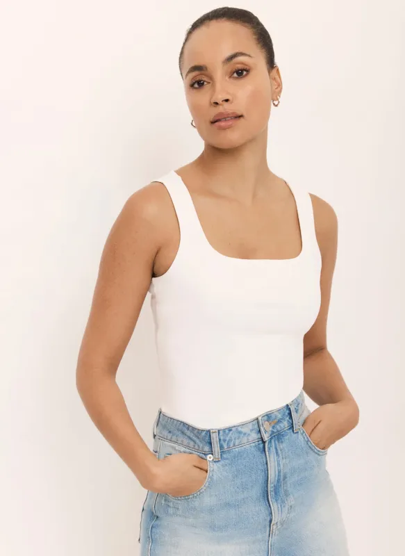 White Layering Scoop Neck Vest sold by Mint Velvet