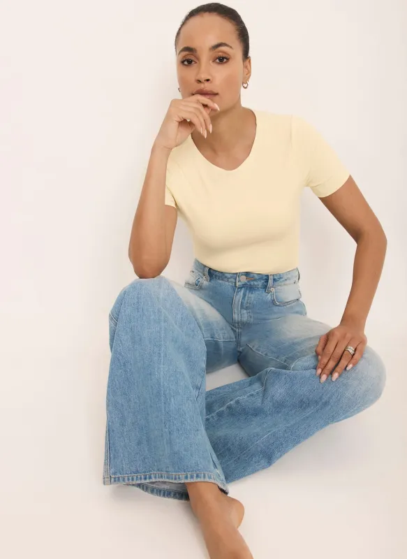 Butter Yellow Short Sleeve Top made by Mint Velvet