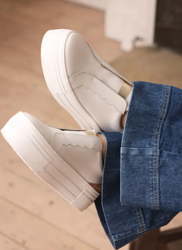 Ellie White Leather Platform Trainers sold by Mint Velvet
