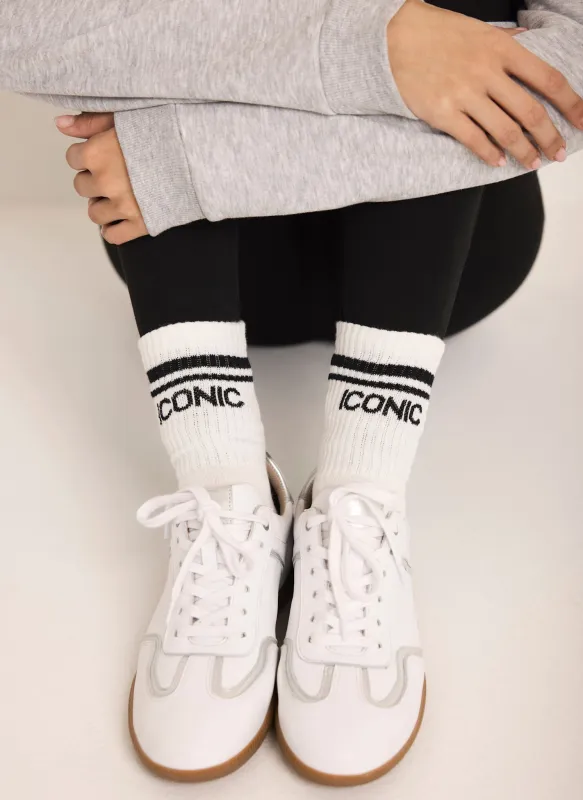 Black Iconic Slogan Ankle Socks sold by Mint Velvet