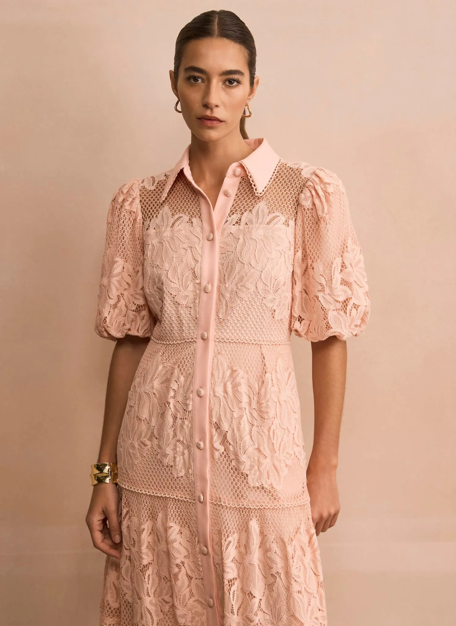 Pink Lace Midi Shirt Dress sold by Mint Velvet product image thumbnail 5
