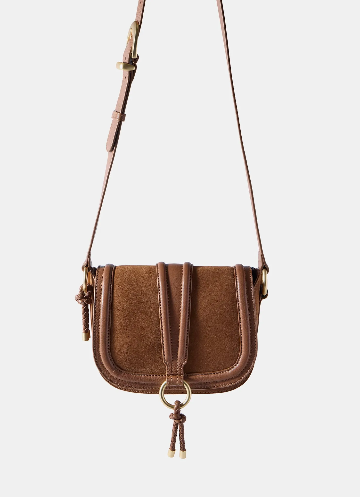 Harper Tan Suede Saddle Bag sold by Mint Velvet product image thumbnail 3