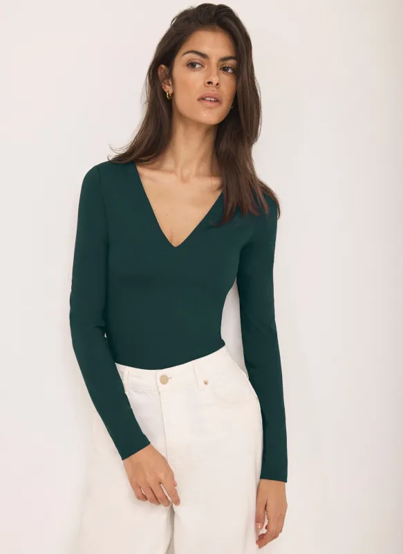 Teal V Neck Layering Top sold by Mint Velvet