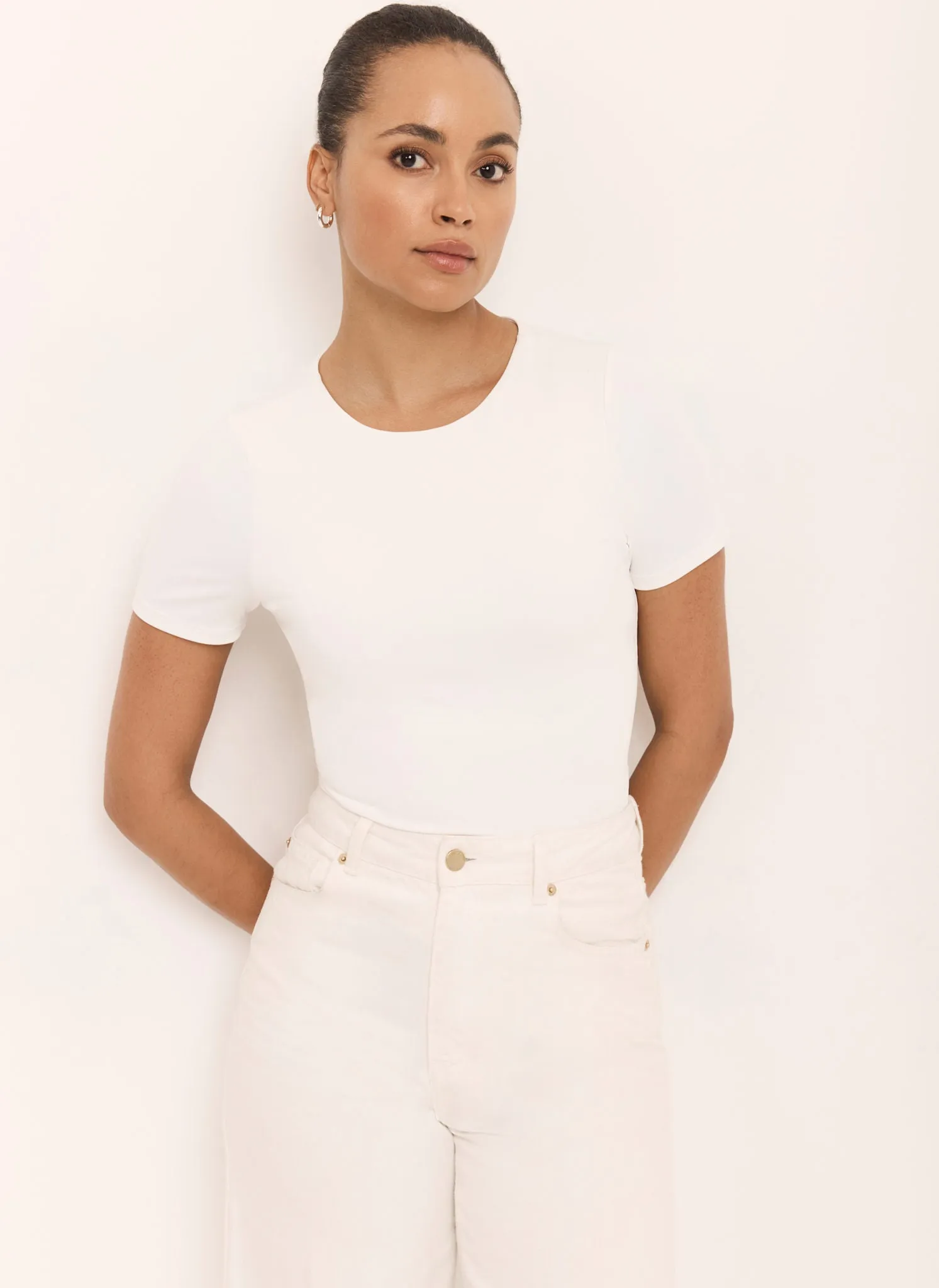 White Layering Short Sleeve Top sold by Mint Velvet product image thumbnail 2