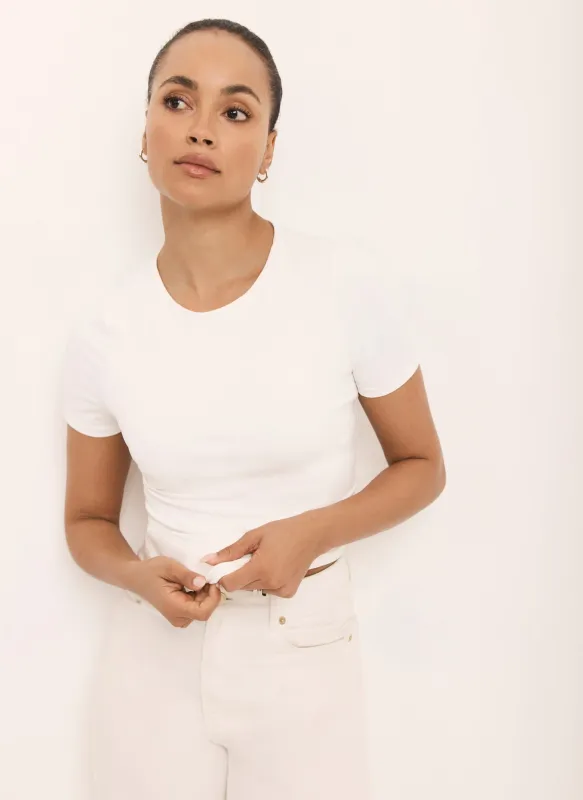 White Layering Short Sleeve Top sold by Mint Velvet