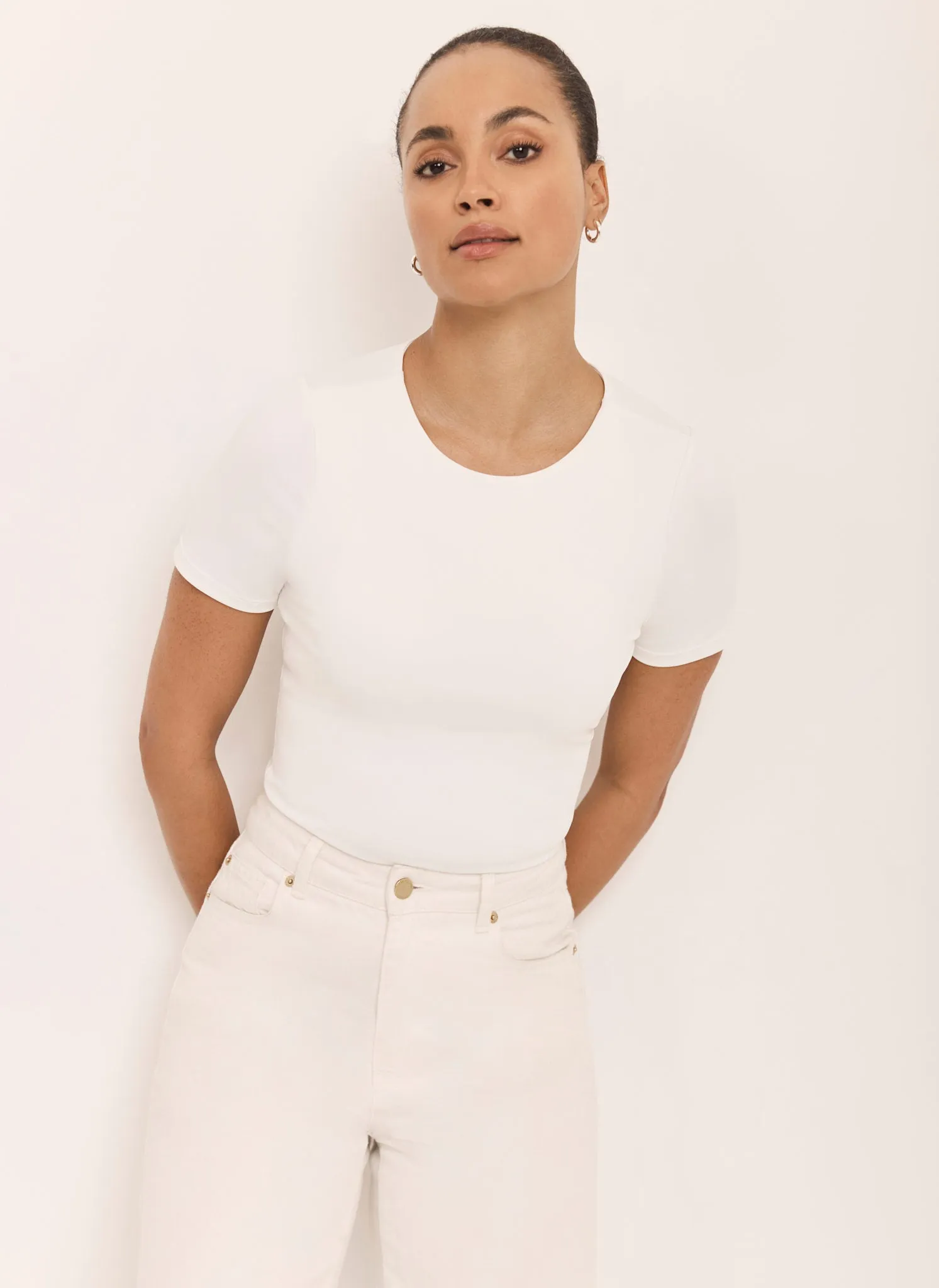 White Layering Short Sleeve Top sold by Mint Velvet product image thumbnail 3