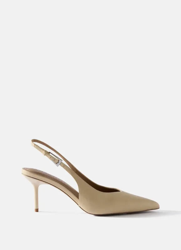 Tori Yellow Leather Heels made by Mint Velvet