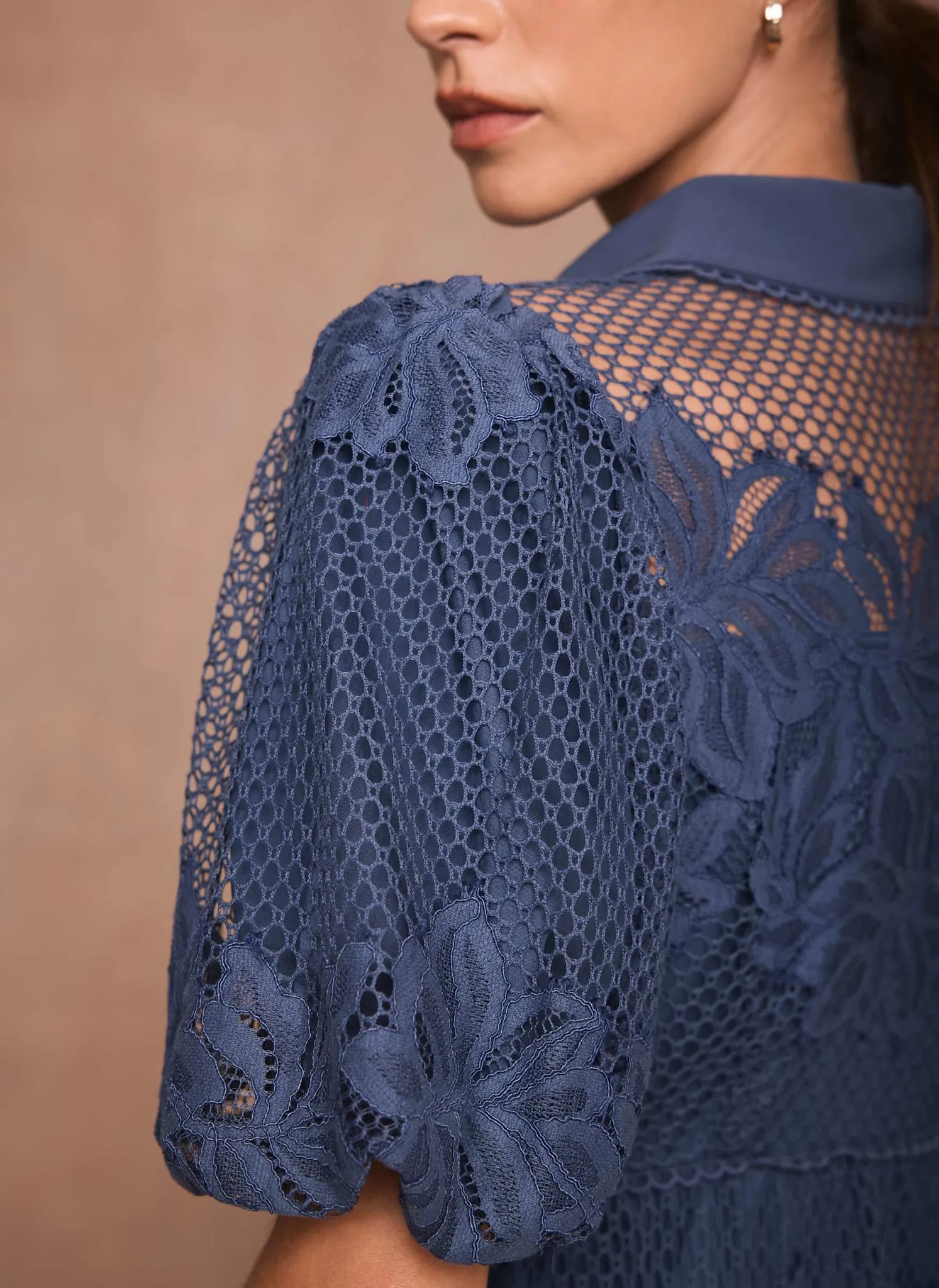 Blue Lace Midi Shirt Dress sold by Mint Velvet product image thumbnail 5