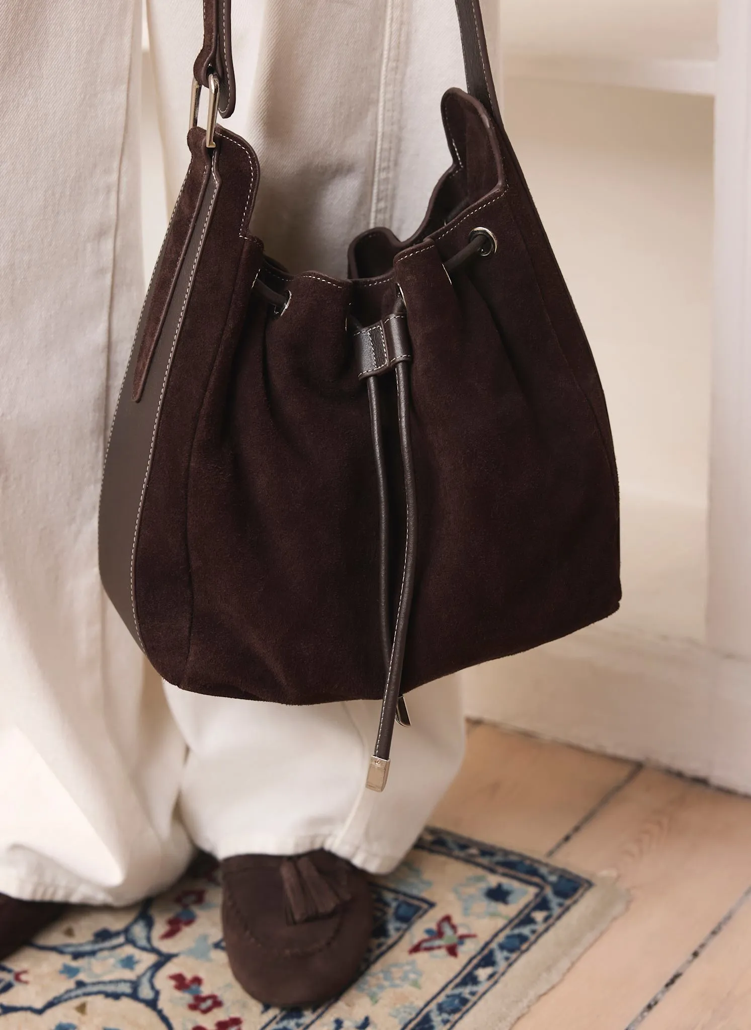 Mabel Brown Suede Bucket Bag sold by Mint Velvet product image thumbnail 2