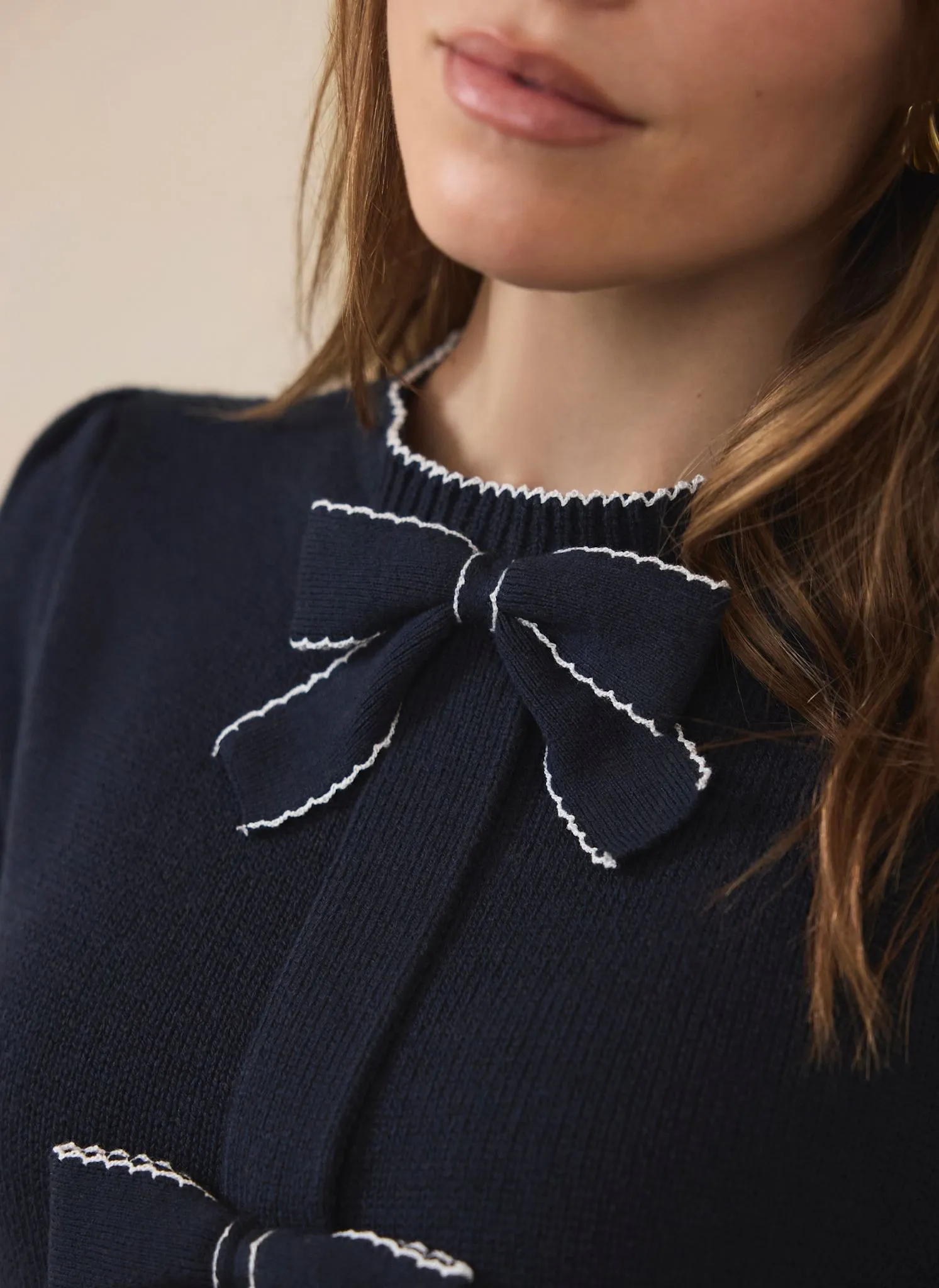 Navy Bow Detail Knit Top sold by Mint Velvet product image thumbnail 4