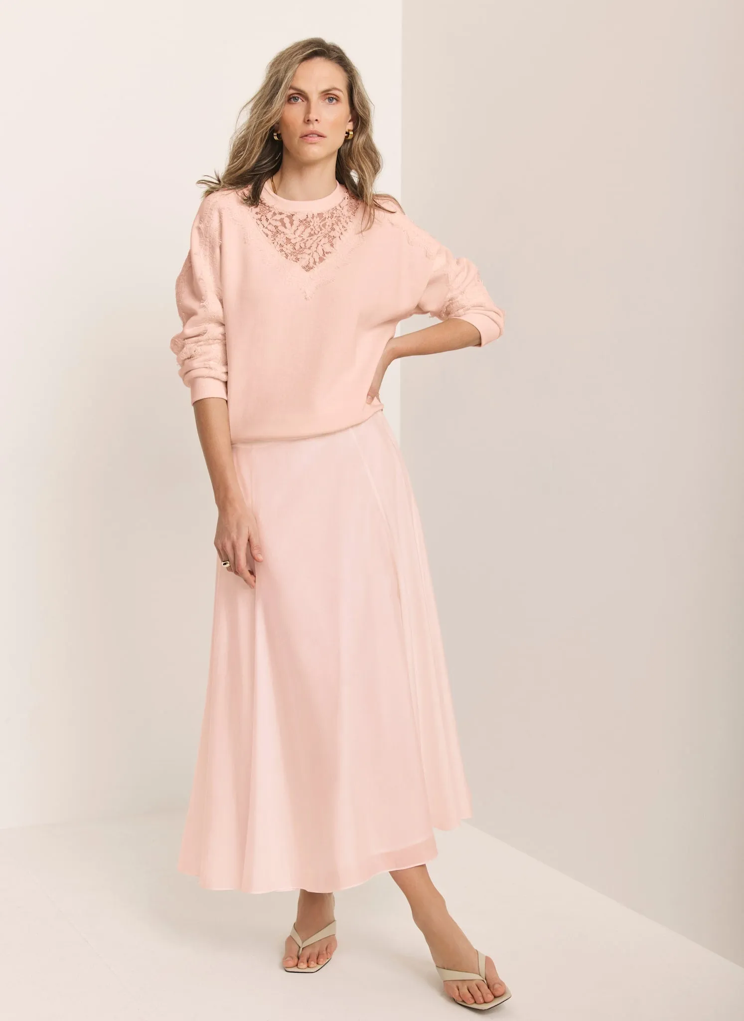 Pink Lace Detail Sweatshirt sold by Mint Velvet product image thumbnail 5