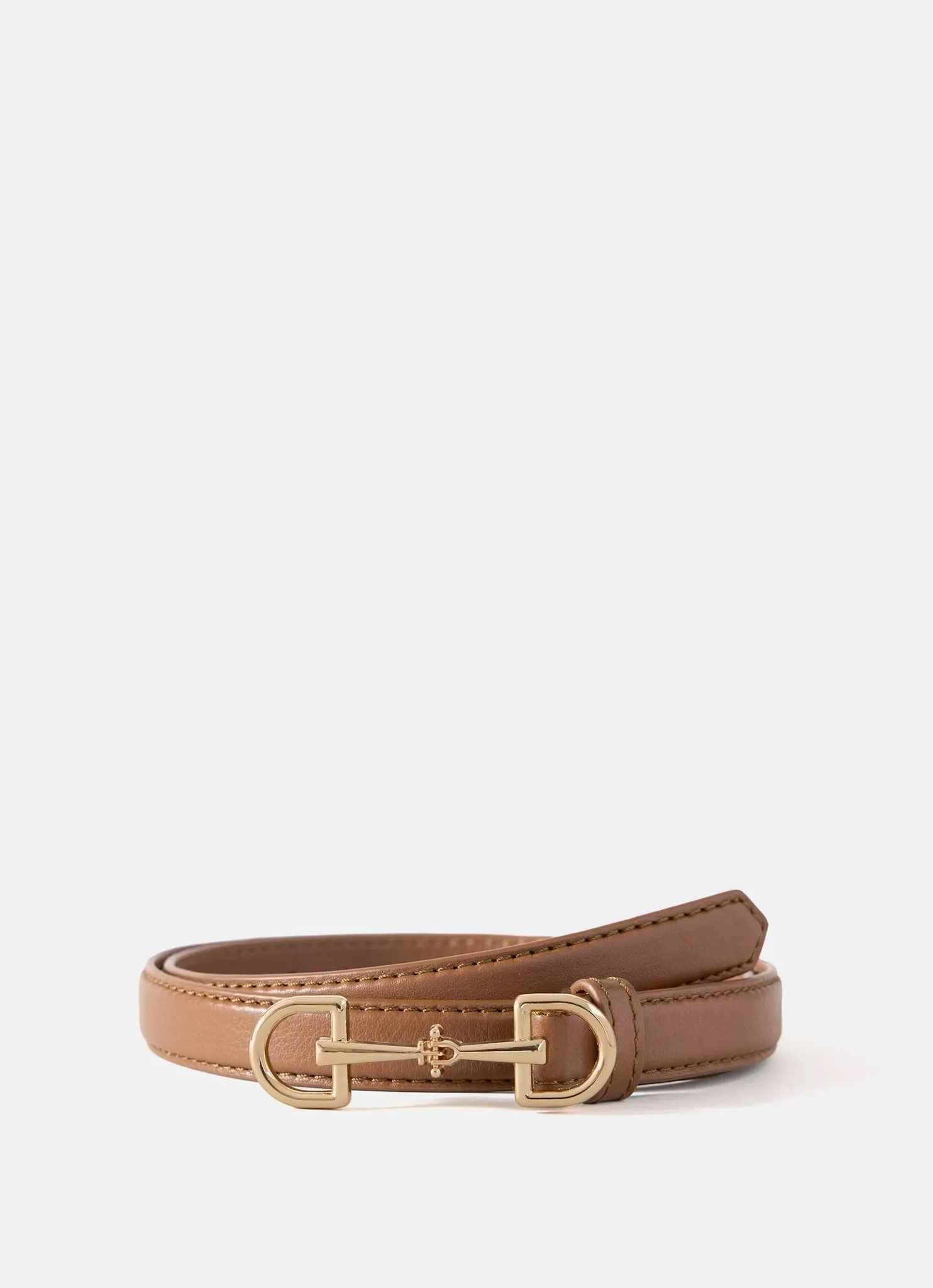 Tan Leather Snaffle Detail Belt sold by Mint Velvet