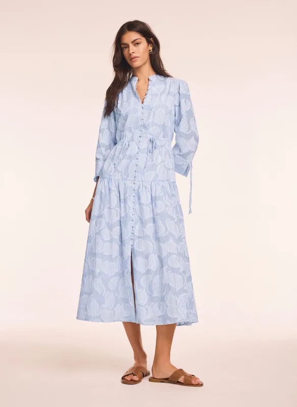 Blue Cotton Floral Shirt Midi Dress sold by Mint Velvet