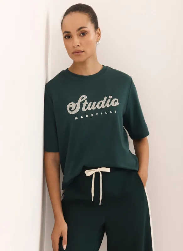 Teal Studio Graphic T Shirt sold by Mint Velvet