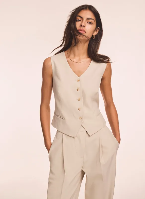 Neutral Tailored Waistcoat sold by Mint Velvet