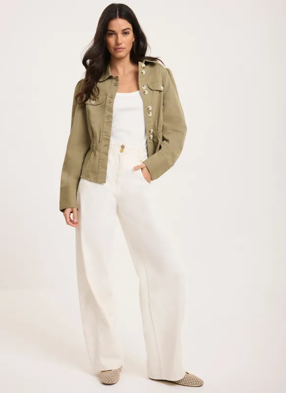 Cream Relaxed Wide Leg Jeans sold by Mint Velvet