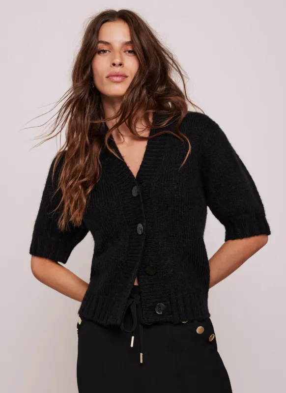 Black Short Sleeve Cardigan sold by Mint Velvet