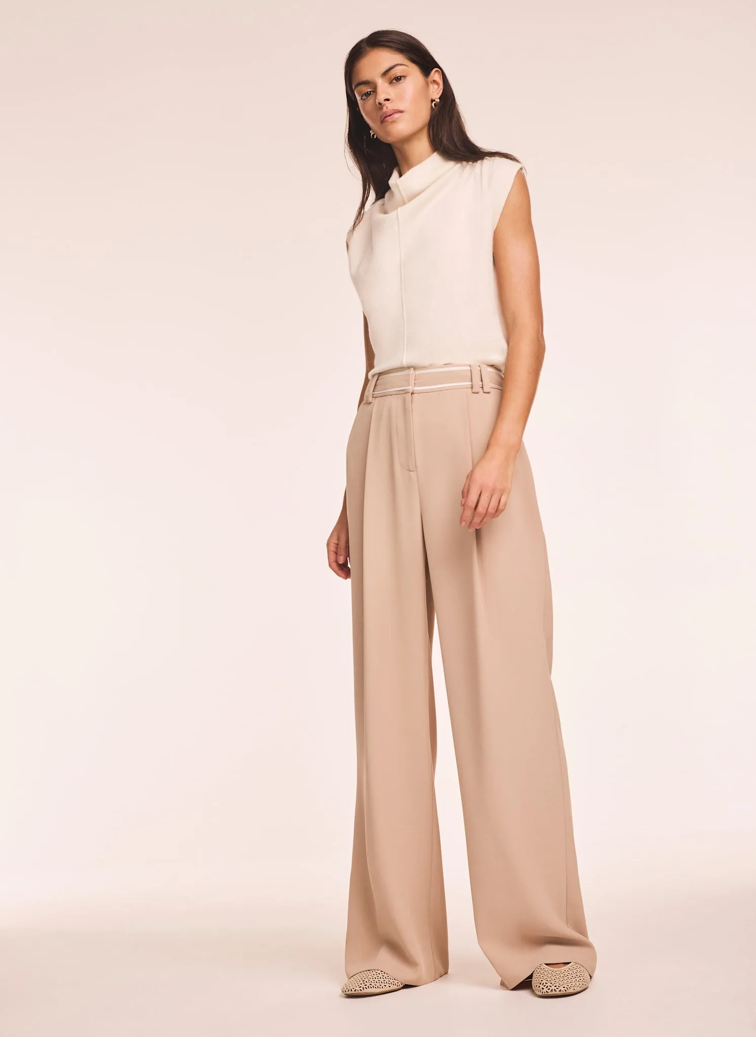Neutral Waist Detail Wide Trousers sold by Mint Velvet product image thumbnail 2
