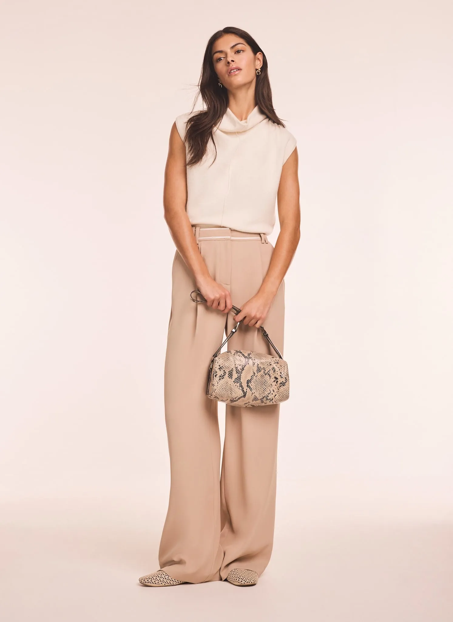 Neutral Waist Detail Wide Trousers sold by Mint Velvet product image thumbnail 5