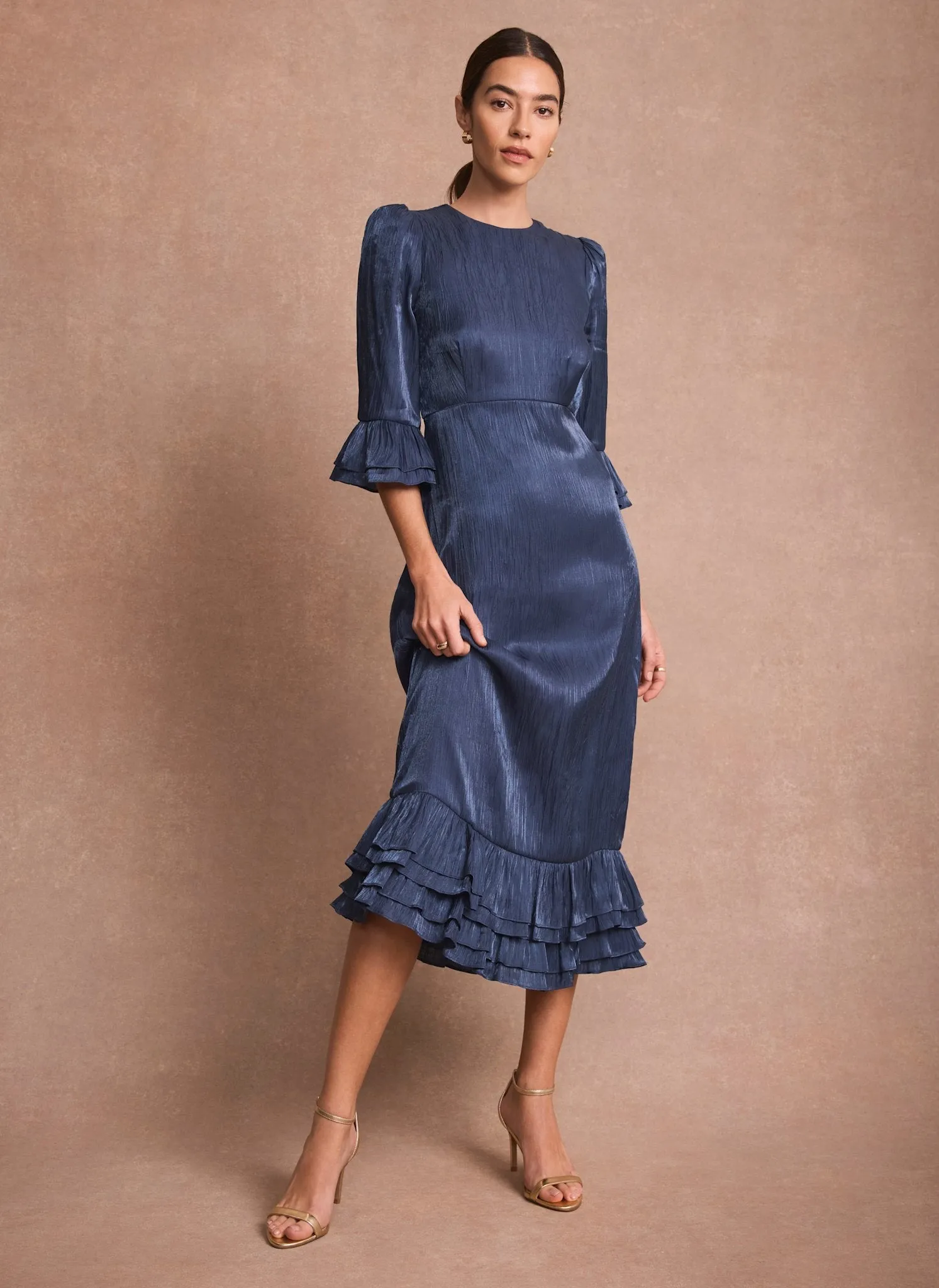 Navy Metallic Midi Dress sold by Mint Velvet product image thumbnail 5