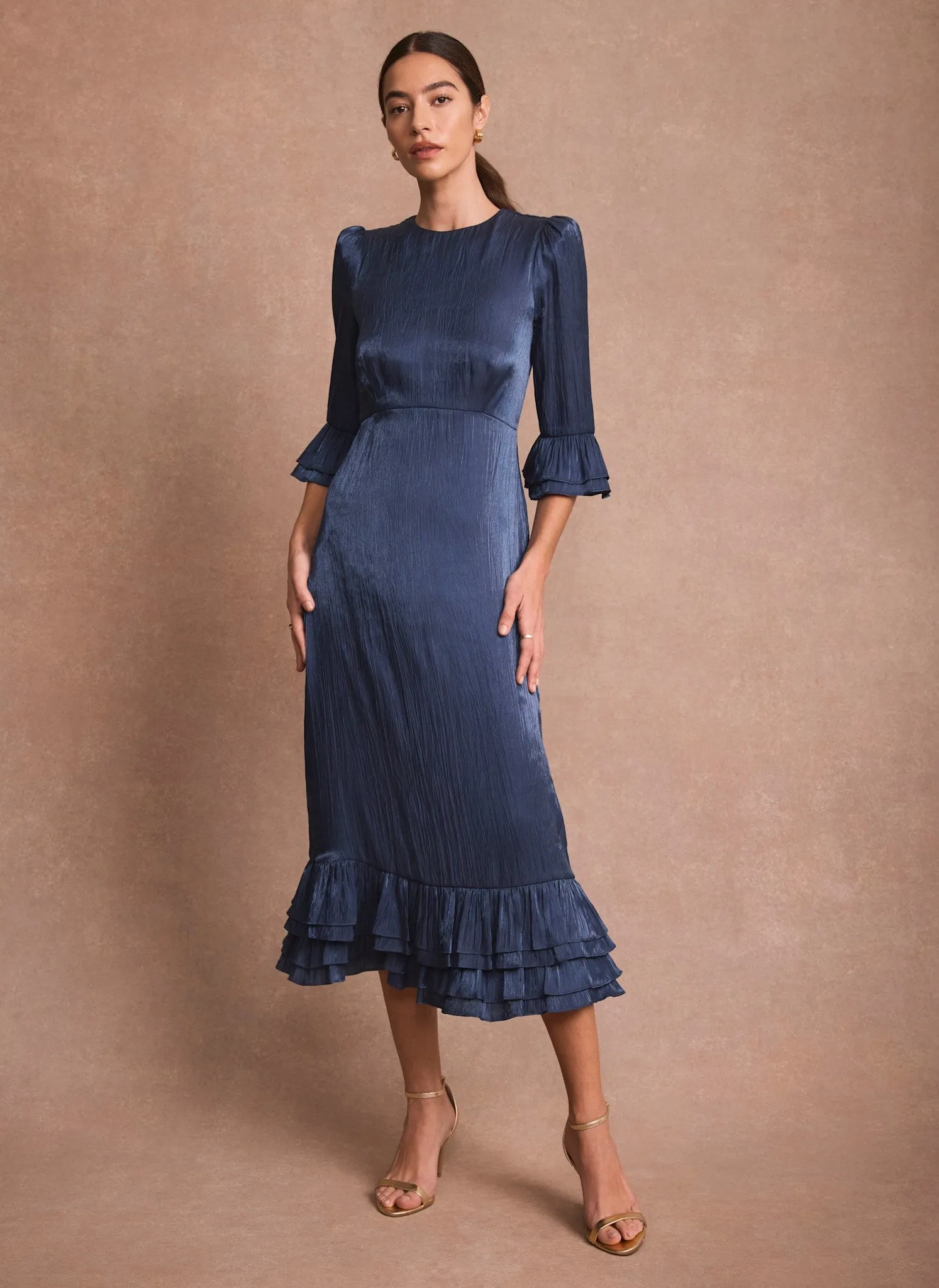 Navy Metallic Midi Dress sold by Mint Velvet product image thumbnail 2