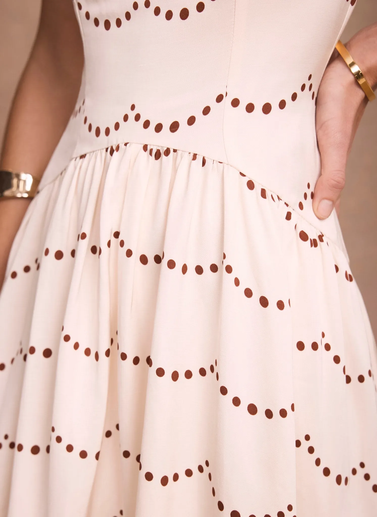 Cream Spot Print Maxi Dress sold by Mint Velvet product image thumbnail 4