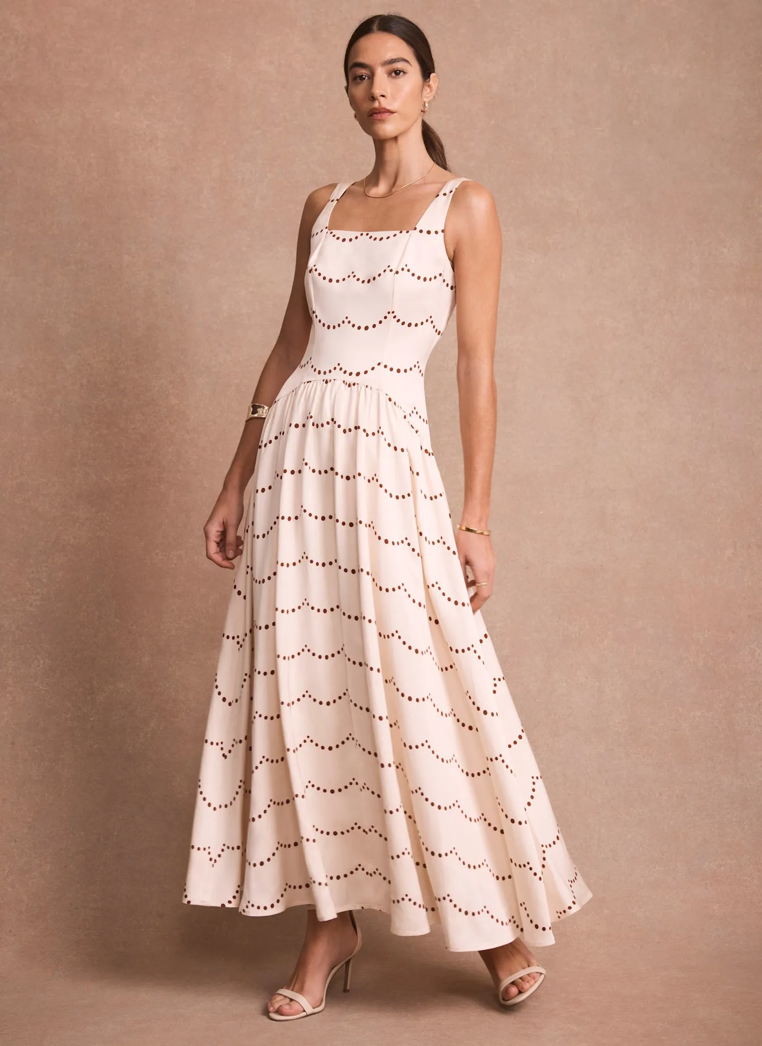 Cream Spot Print Maxi Dress sold by Mint Velvet