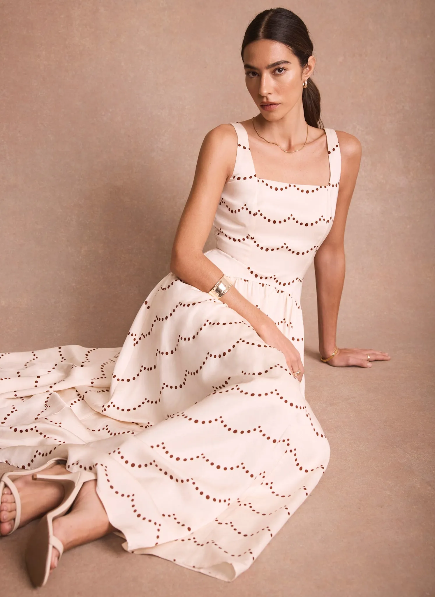 Cream Spot Print Maxi Dress sold by Mint Velvet product image thumbnail 2