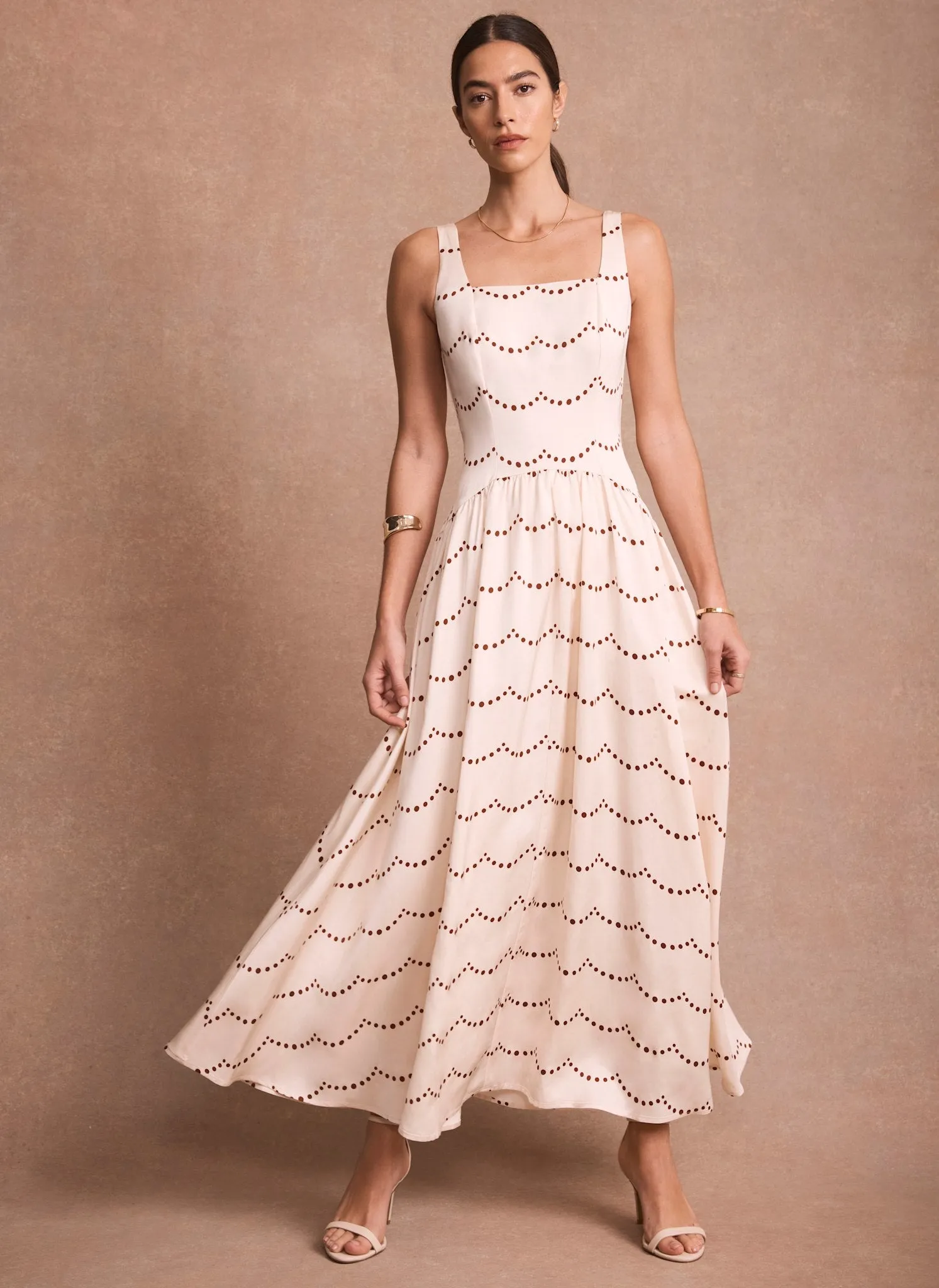 Cream Spot Print Maxi Dress sold by Mint Velvet product image thumbnail 3