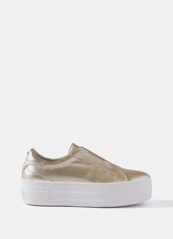 Ellie Gold Platform Trainers made by Mint Velvet