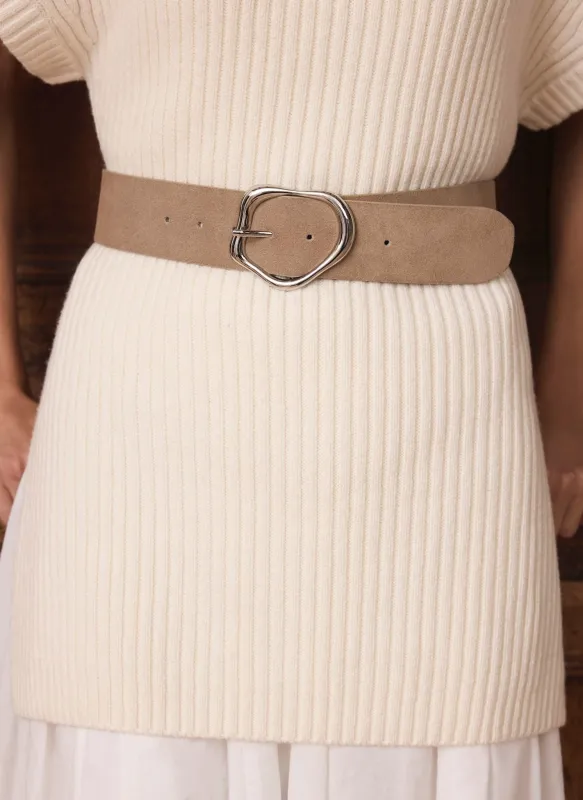 Neutral Suede Wide Belt sold by Mint Velvet