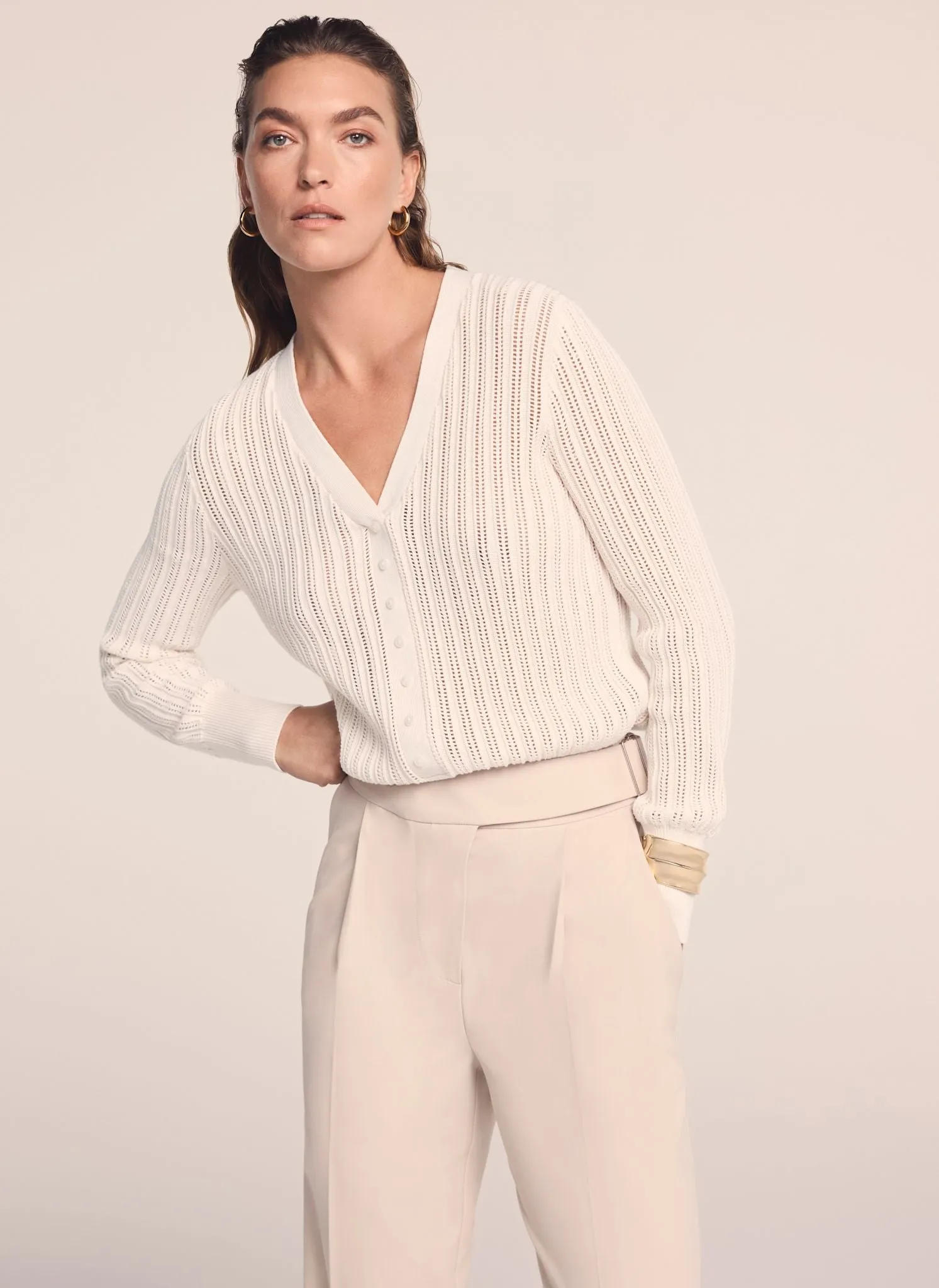 Cream Open Knit Top sold by Mint Velvet product image thumbnail 2