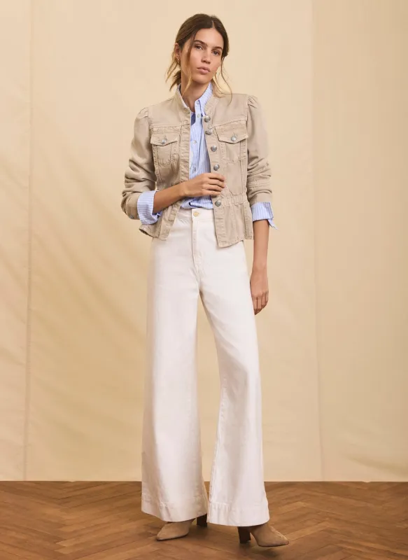 Neutral Military Peplum Jacket sold by Mint Velvet