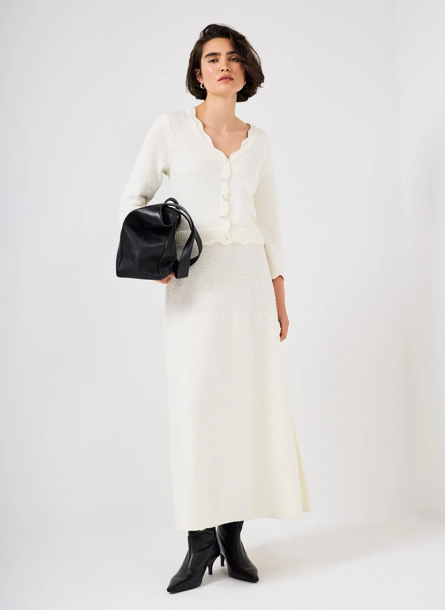 Cream Boucle Knit Midi Dress sold by Mint Velvet product image thumbnail 4