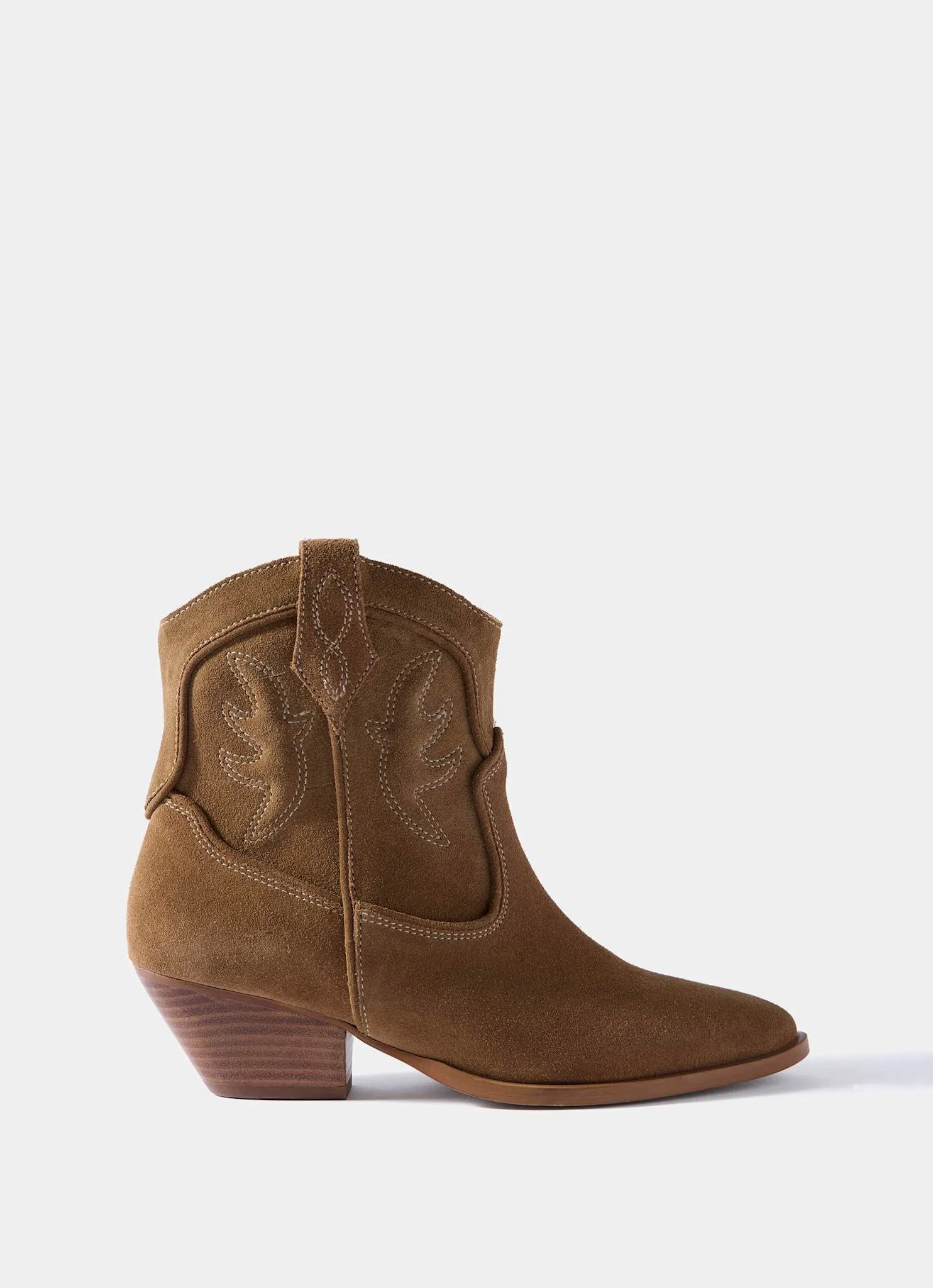 Carly Neutral Suede Cowboy Boots sold by Mint Velvet product image thumbnail 3