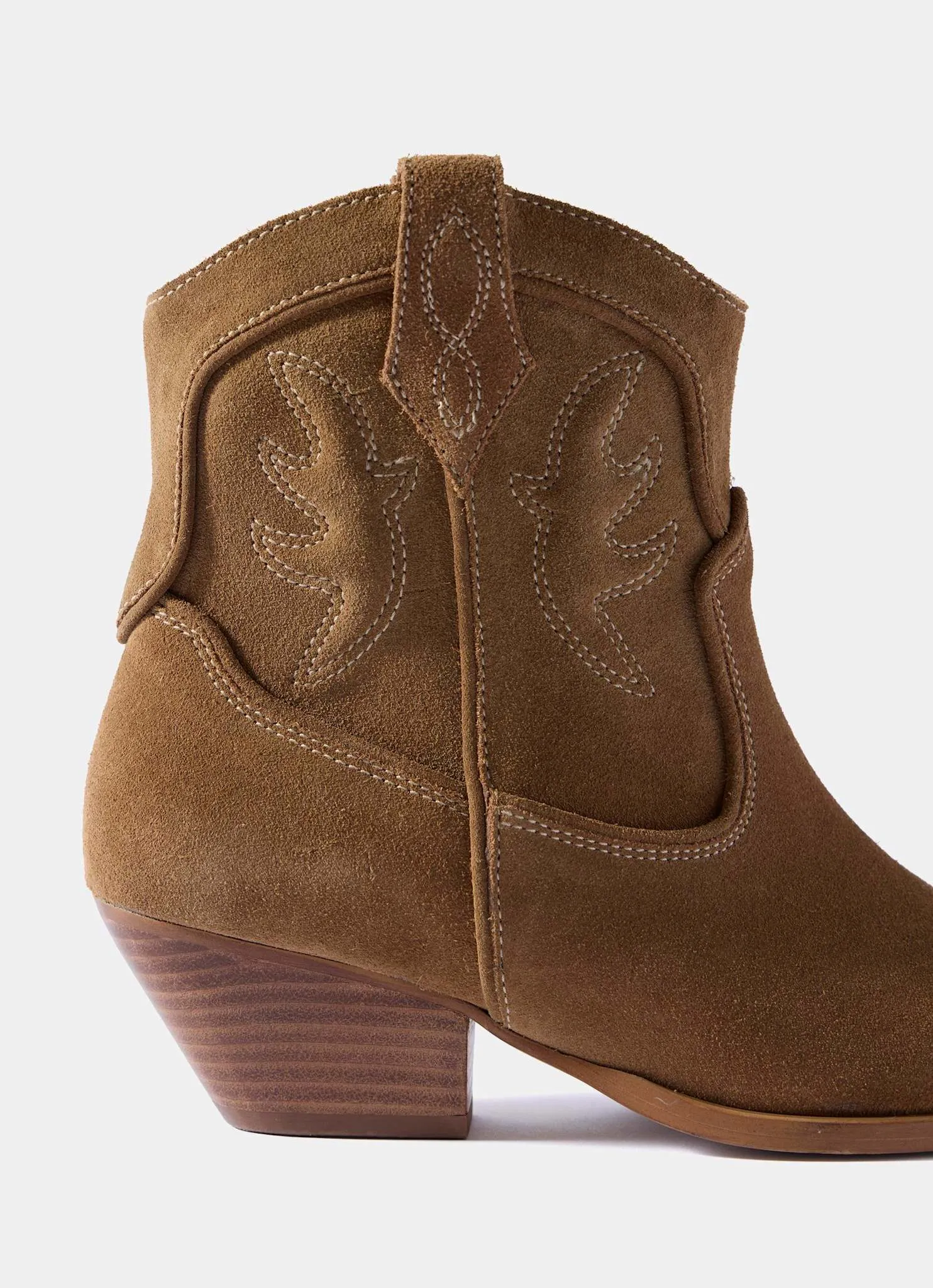 Carly Neutral Suede Cowboy Boots sold by Mint Velvet product image thumbnail 4