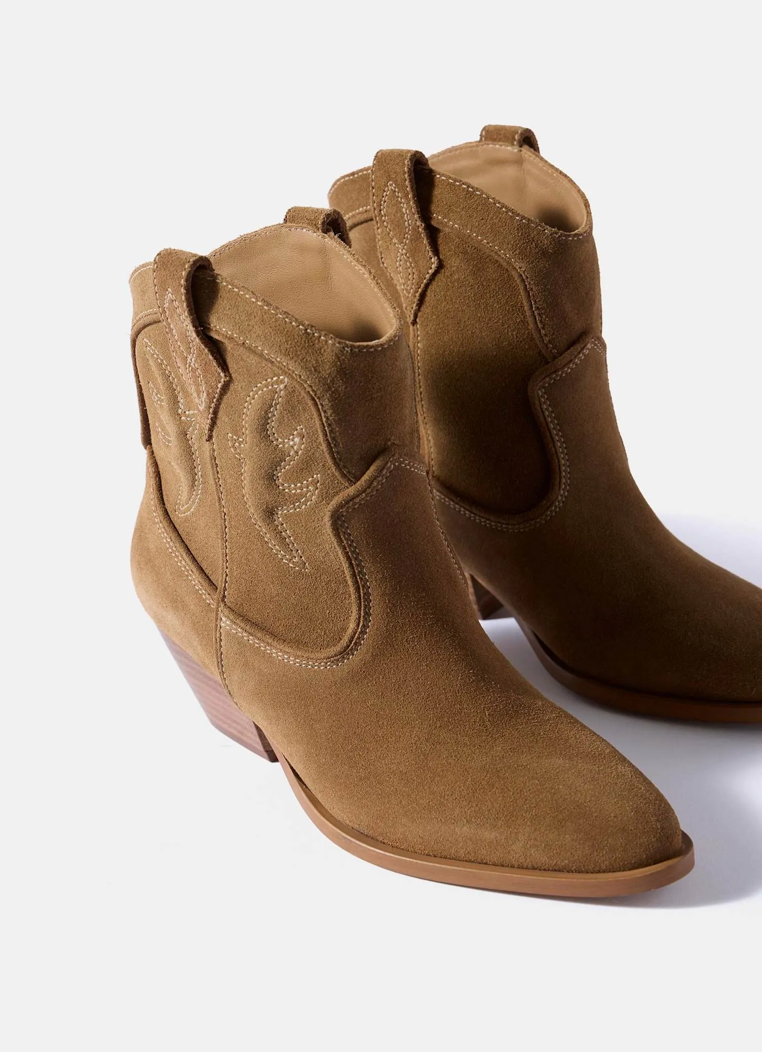 Carly Neutral Suede Cowboy Boots sold by Mint Velvet product image thumbnail 5
