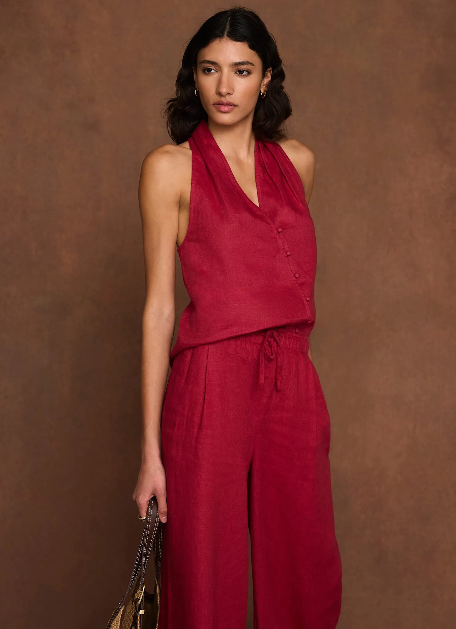 Red Linen Halter Top sold by Mint Velvet product image thumbnail 2