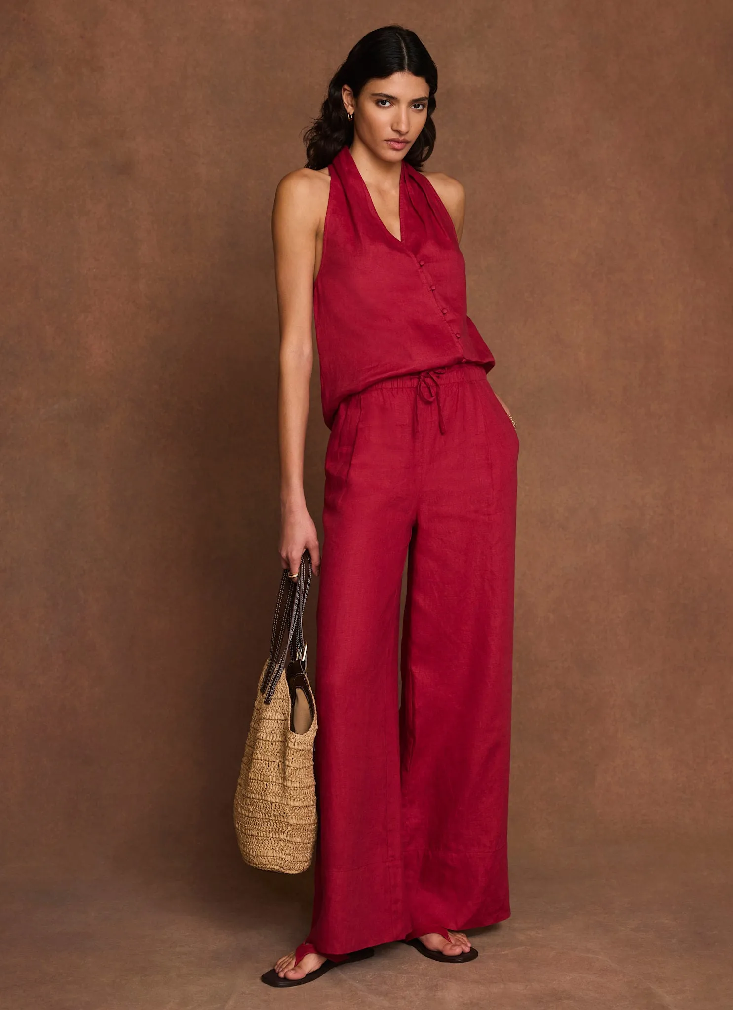 Red Linen Halter Top sold by Mint Velvet product image thumbnail 4