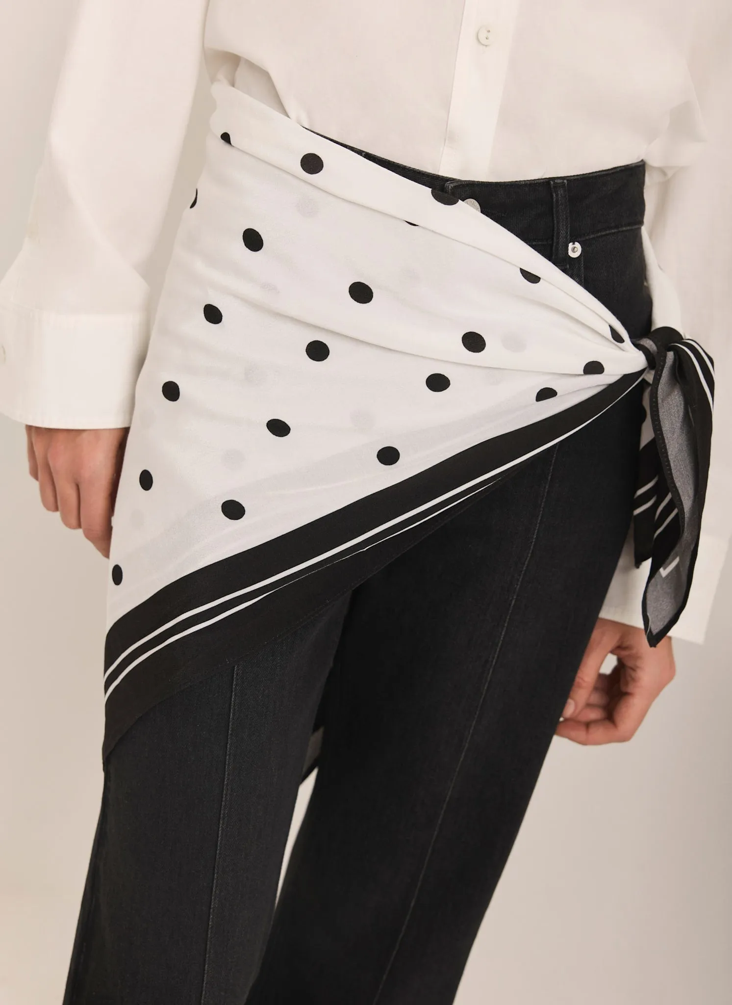 Cream Polka Dot Print Scarf sold by Mint Velvet product image thumbnail 3