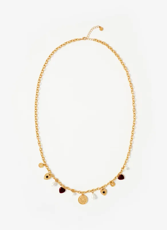 Gold Tone Multi Charm Necklace sold by Mint Velvet