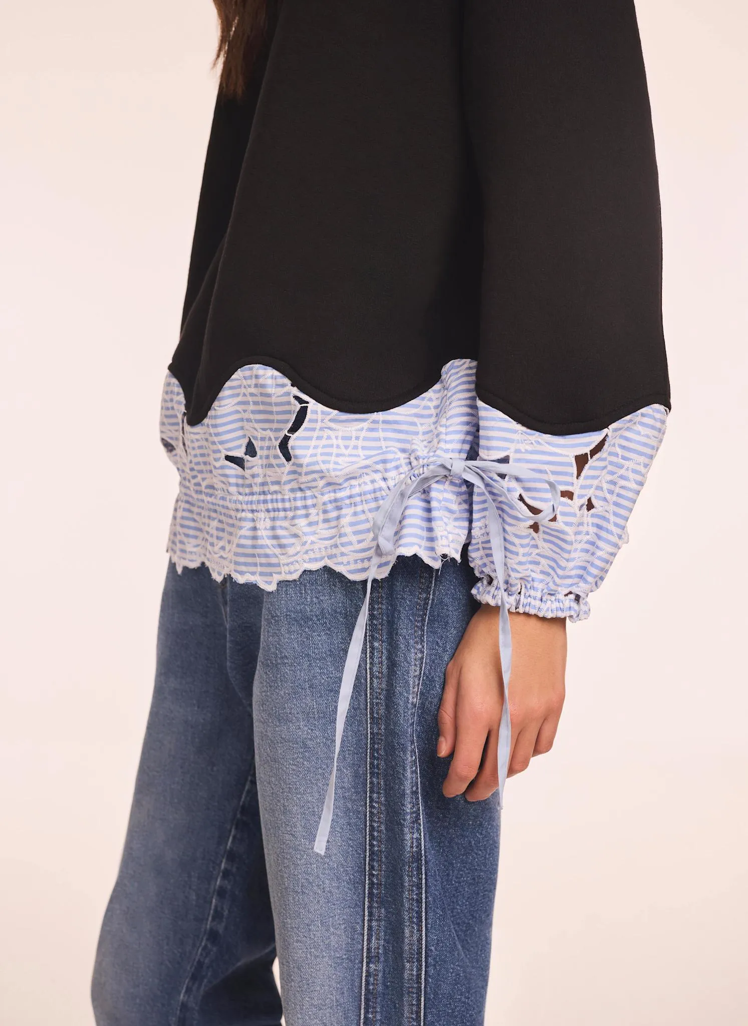 Navy Embroidered Hem Sweatshirt sold by Mint Velvet product image thumbnail 5