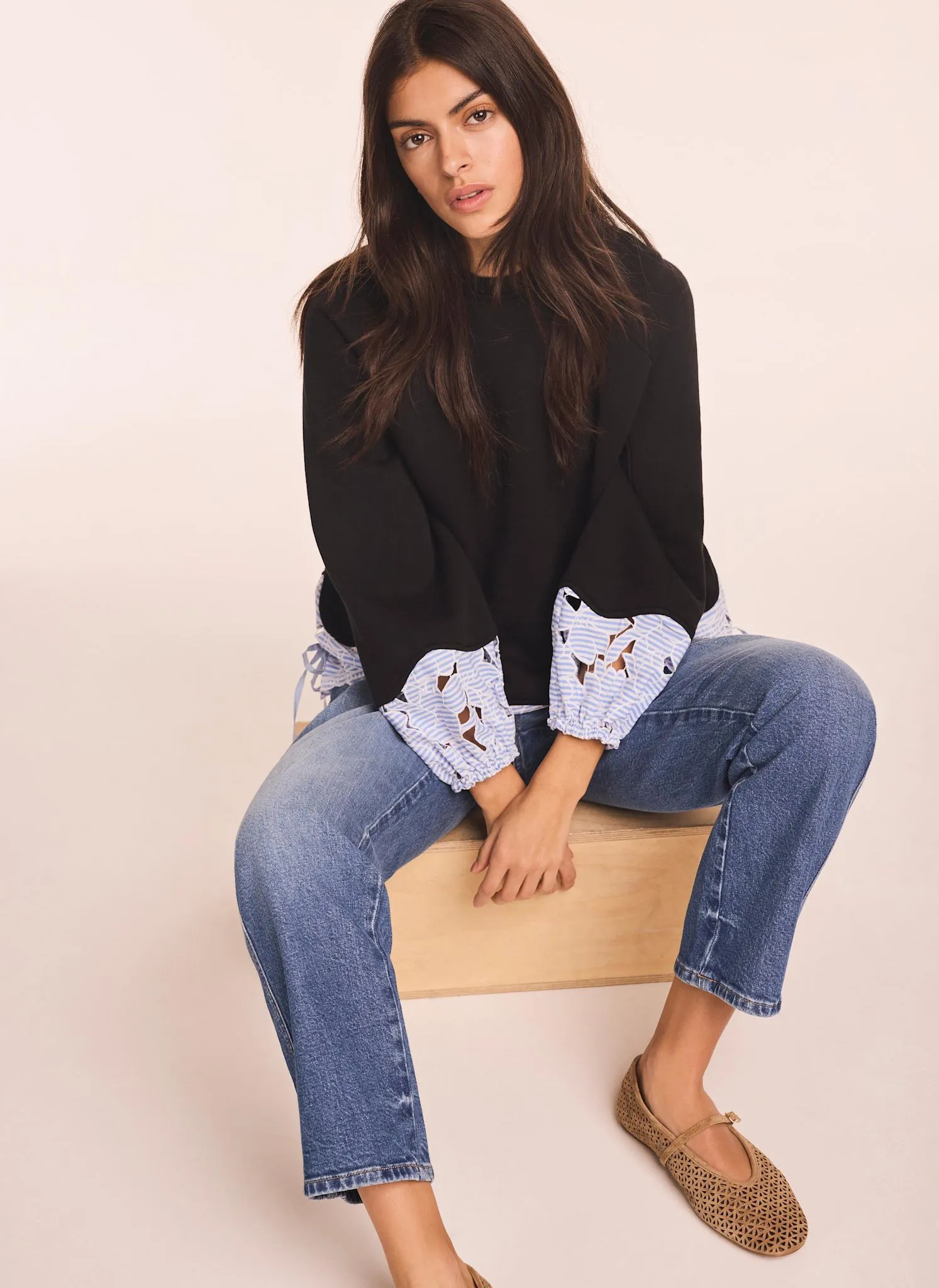 Navy Embroidered Hem Sweatshirt sold by Mint Velvet product image thumbnail 2