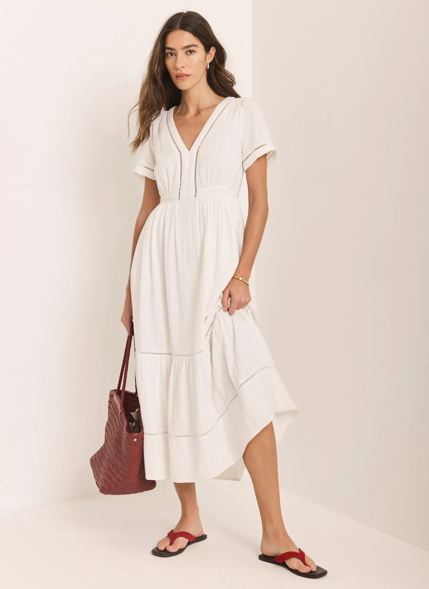 White Cotton Midi Dress sold by Mint Velvet product image thumbnail 5
