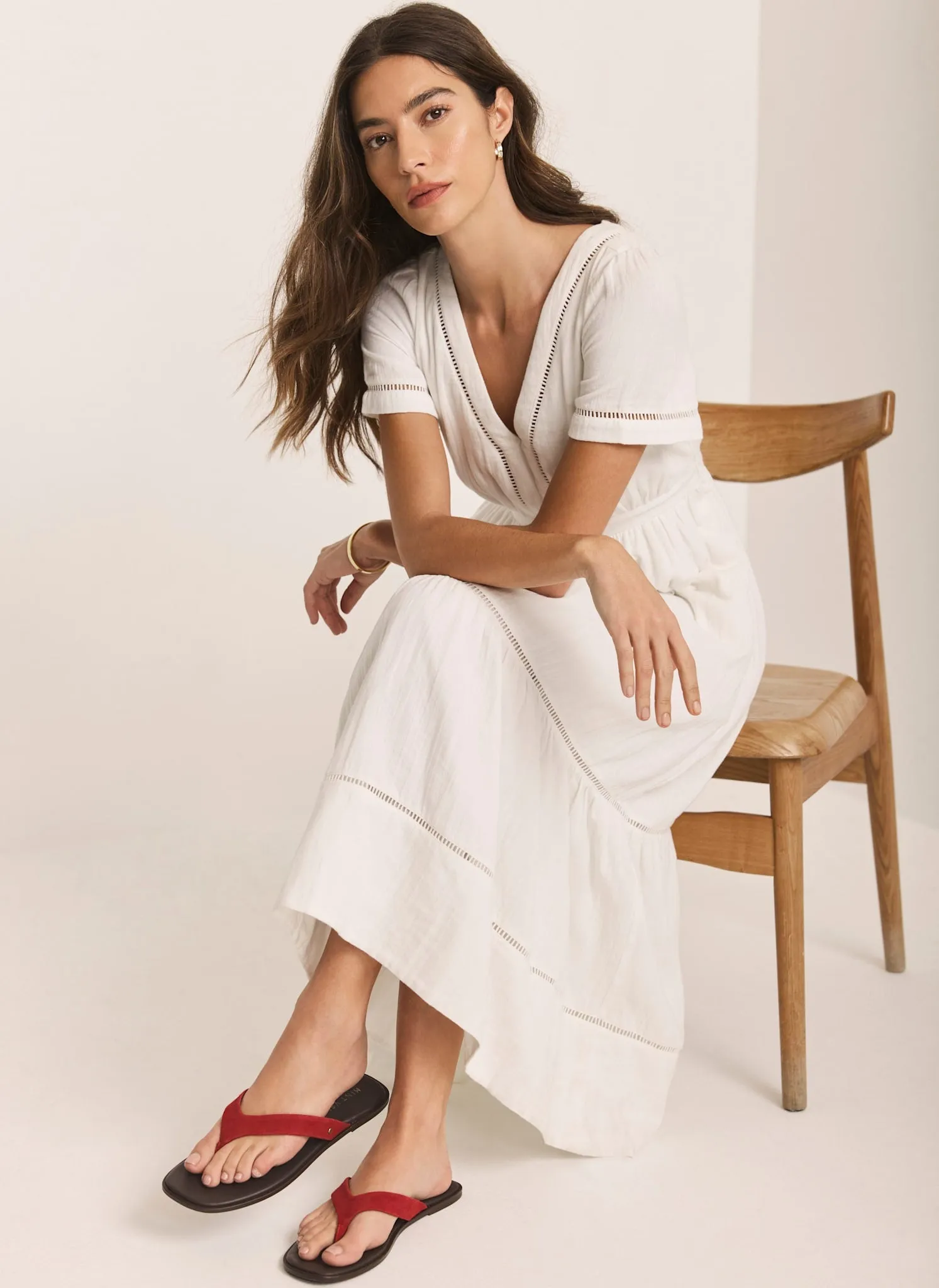 White Cotton Midi Dress sold by Mint Velvet product image thumbnail 4