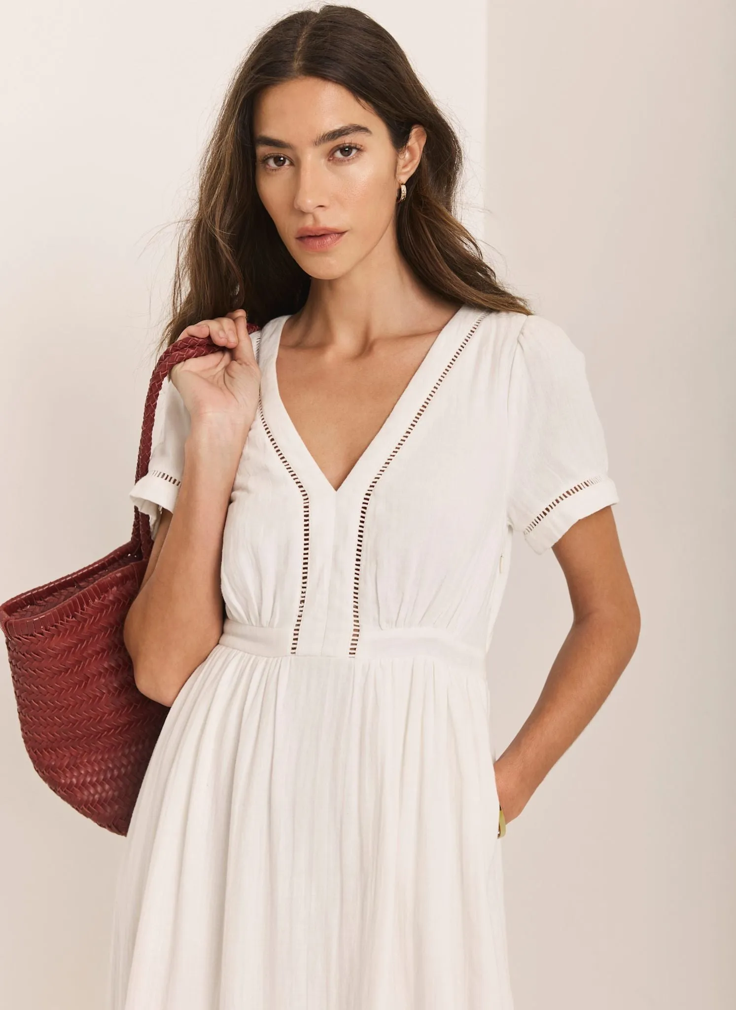 White Cotton Midi Dress sold by Mint Velvet product image thumbnail 3